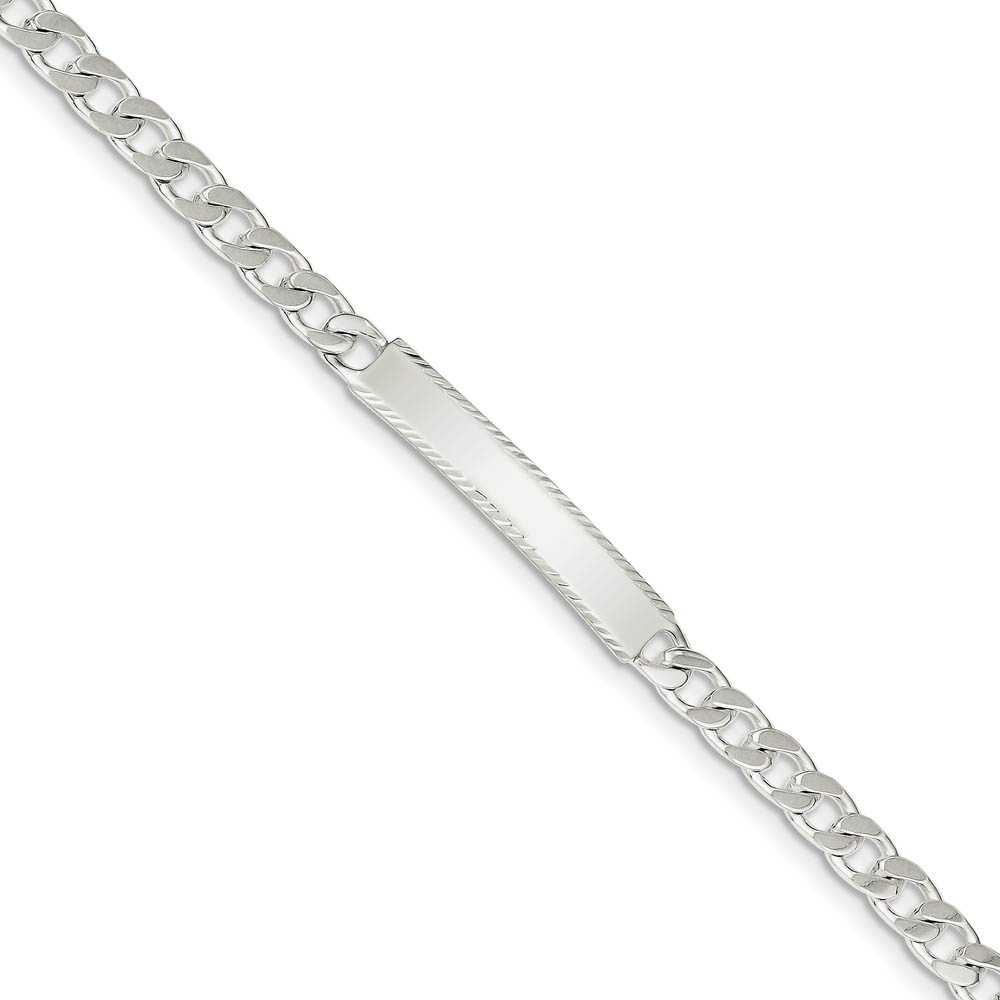 5mm Sterling Silver Diamond-Cut Engravable Curb Link I.D. Bracelet