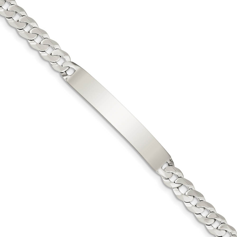 Men's 7mm Sterling Silver Engravable Curb I.D. Bracelet