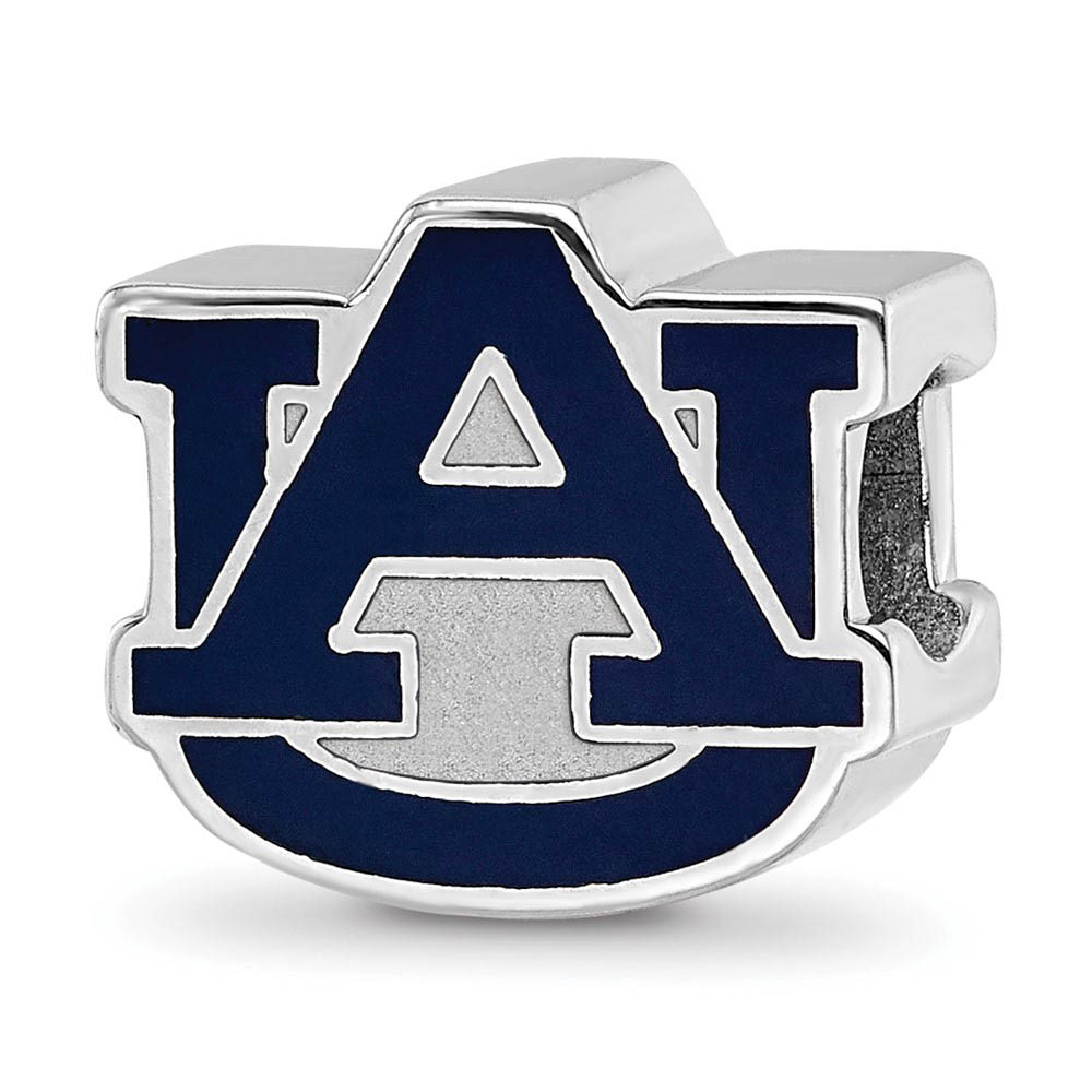Sterling Silver Auburn University Enameled UA Logo Bead Charm