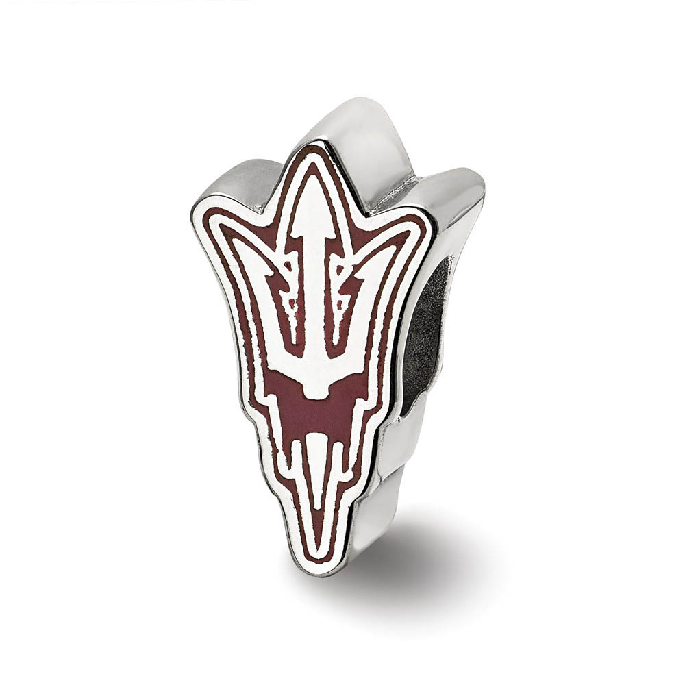 Sterling Silver Arizona State U. Pitchfork Enamel Logo Bead Charm