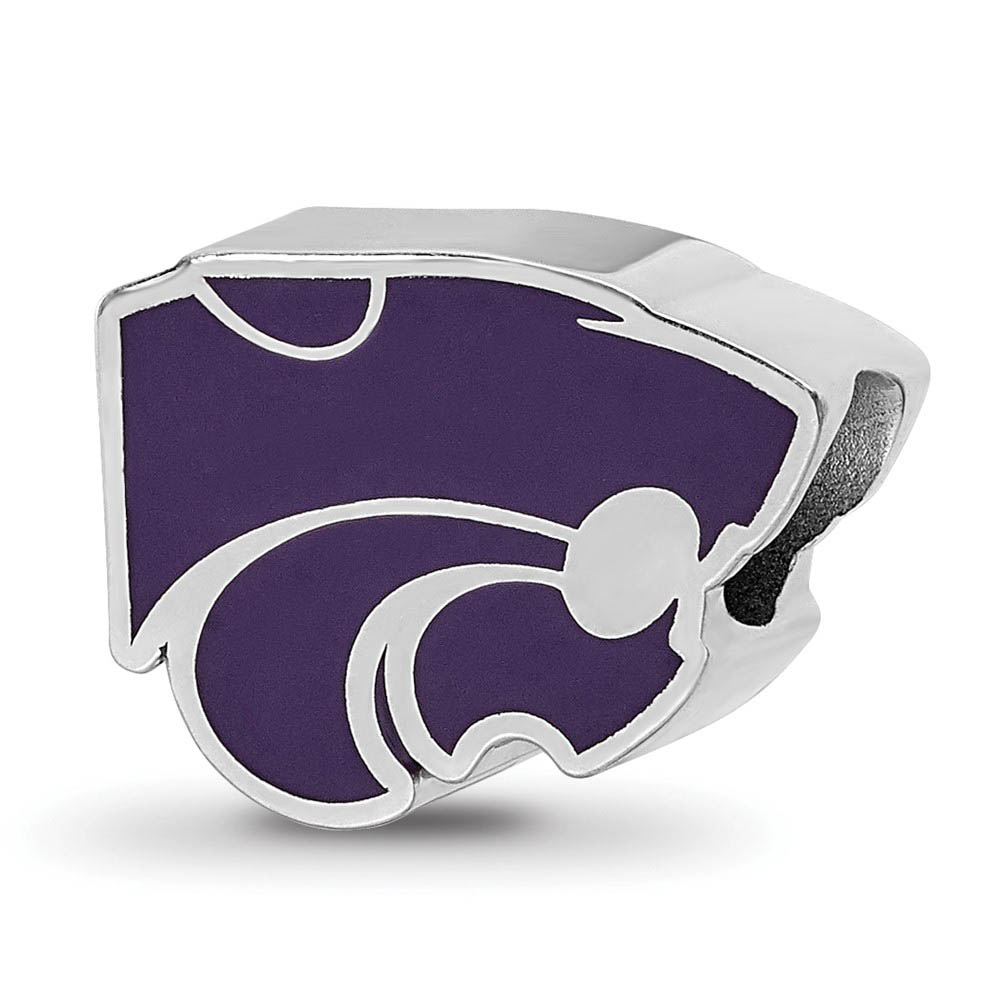 Sterling Silver Kansas State University Enameled Logo Bead Charm