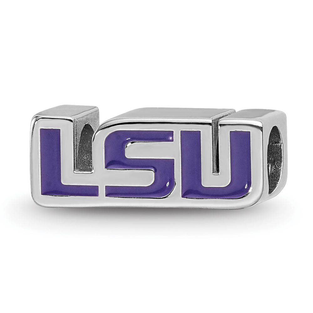 Sterling Silver Louisiana State U Enameled Logo Bead Charm