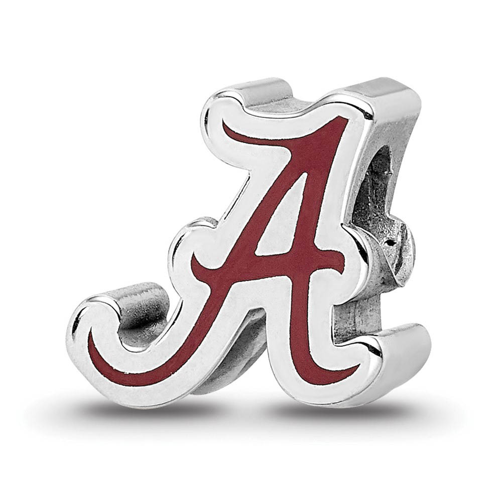 Sterling Silver The U of Alabama Script A Enamel Bead Charm