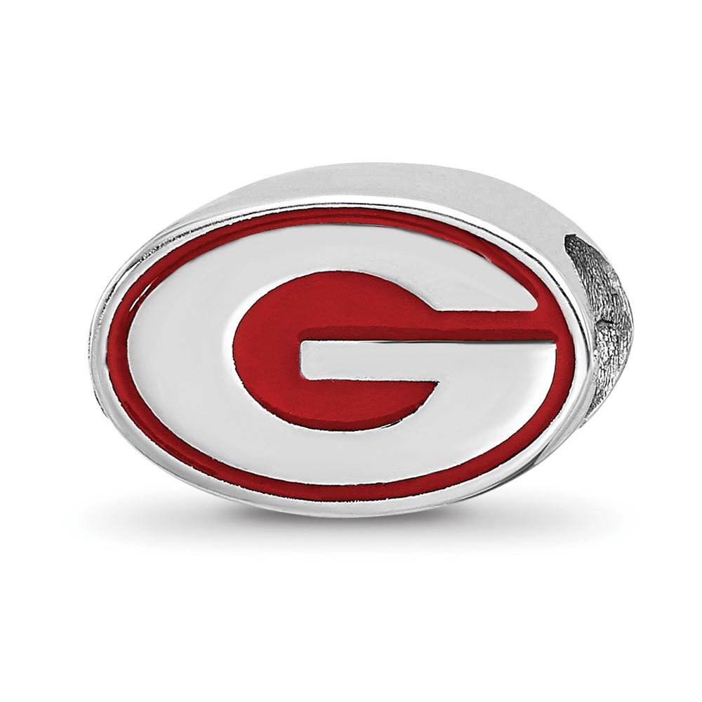 Sterling Silver University of Georgia G Enameled Logo Bead Charm