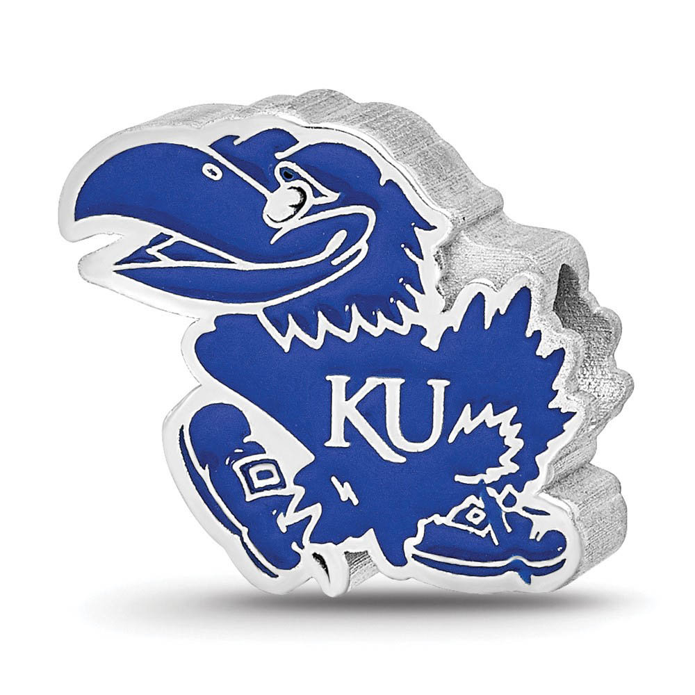 Sterling Silver The Univ. of Kansas Jayhawk Enamel Bead Charm
