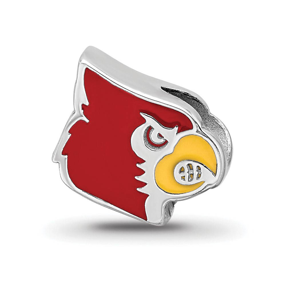 Sterling Silver Univ. of Louisville Cardinal Enamel Bead Charm