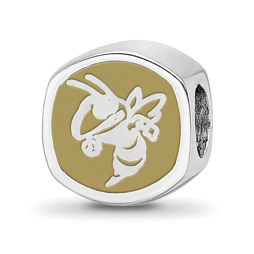 Sterling Silver Georgia institute of Tech Cushion Shaped Bead Charm
