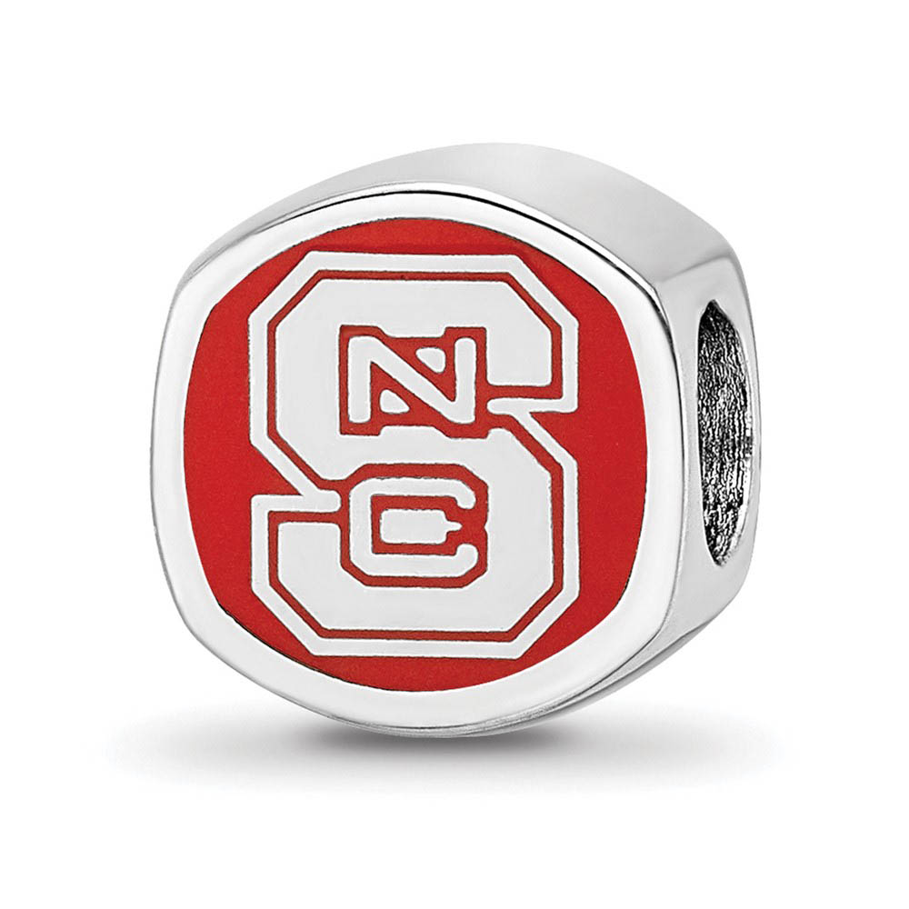 Sterling Silver North Carolina State U Cushion shaped Bead Charm