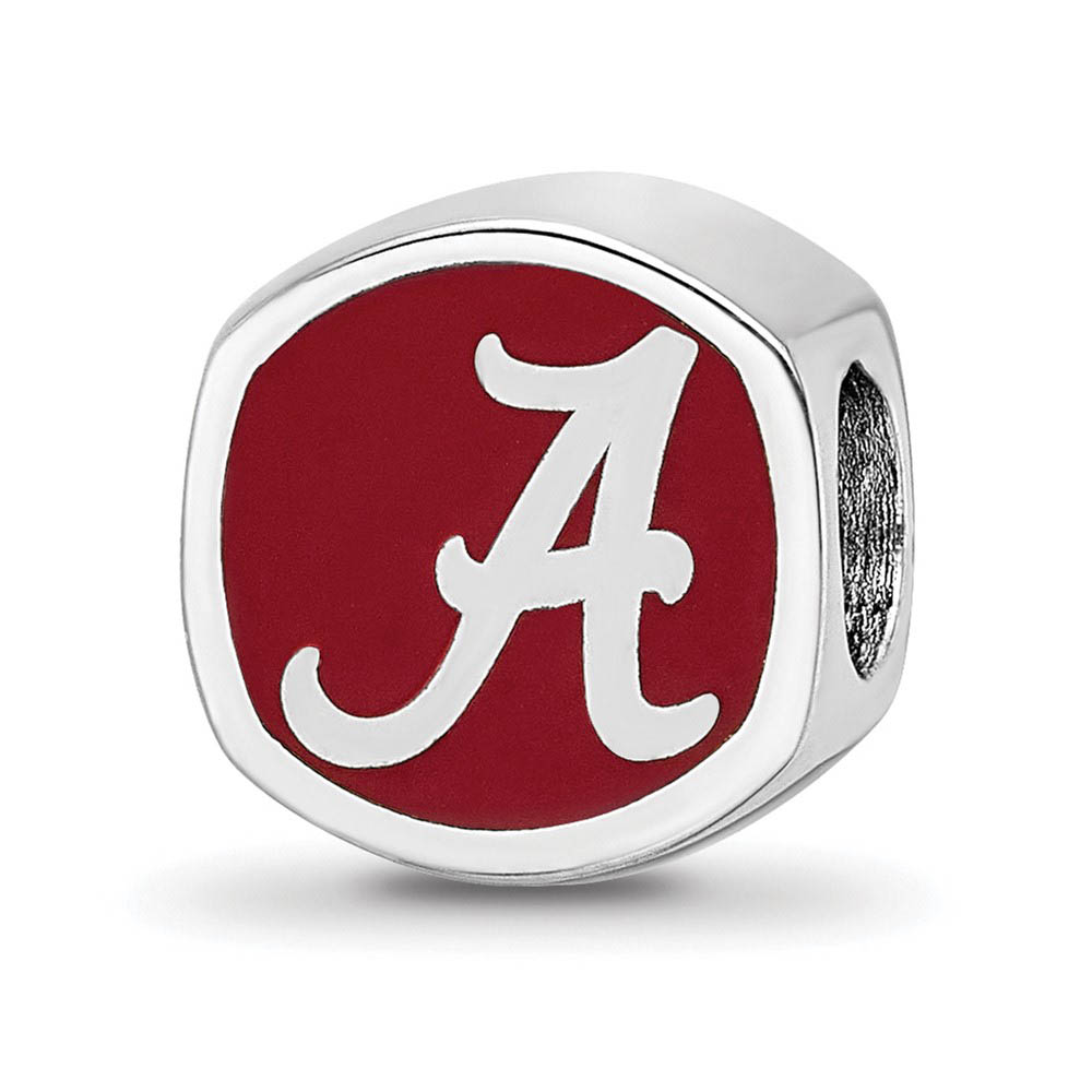 Sterling Silver The U of Alabama Cushion Shaped Logo Bead Charm