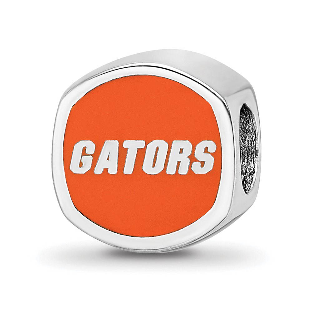 Sterling Silver University of Florida Cushion Shaped Bead Charm