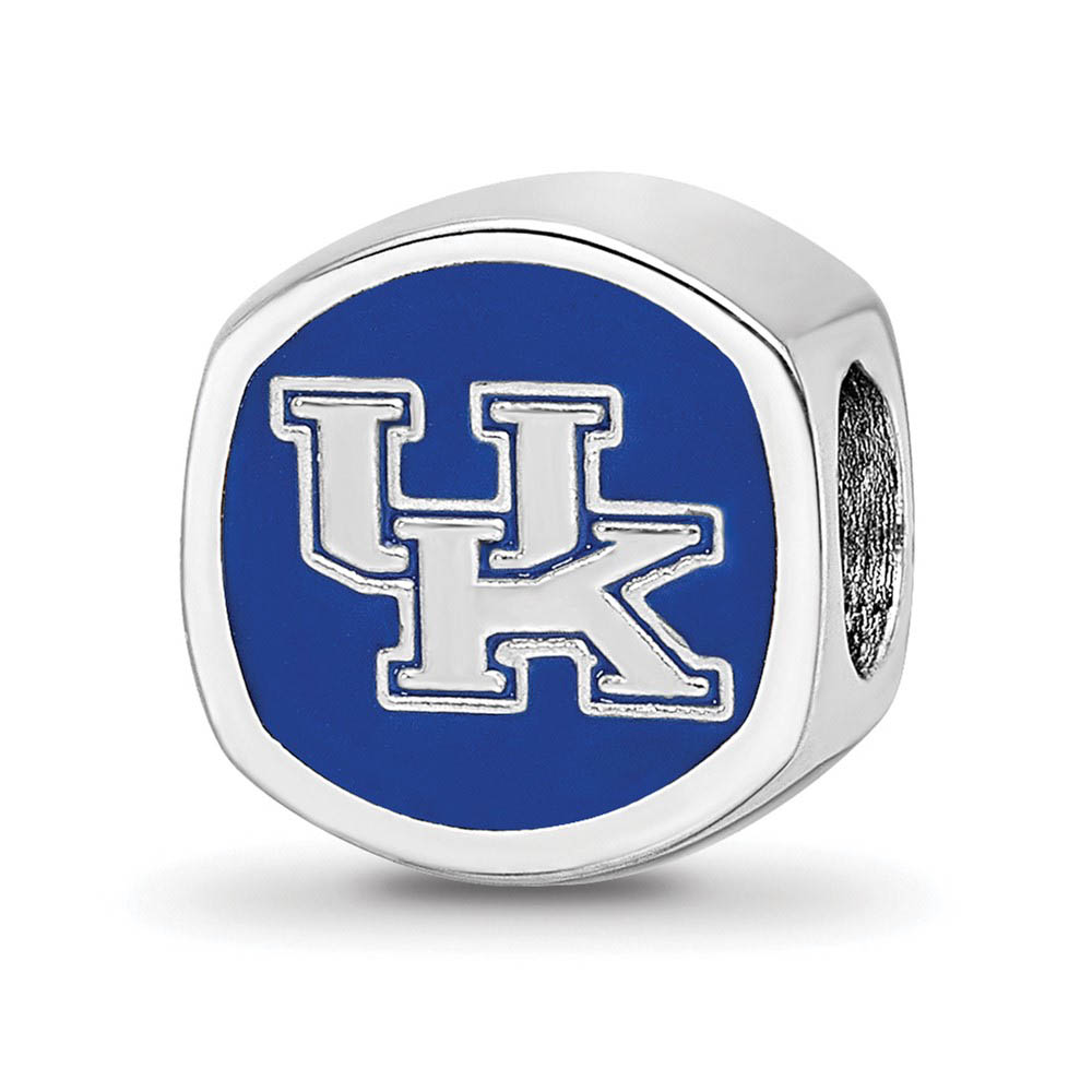 Sterling Silver The U of Kentucky UK Cushion Shaped Bead Charm