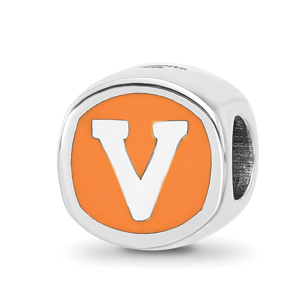 Sterling Silver U of Virginia V with Swords Bead Charm