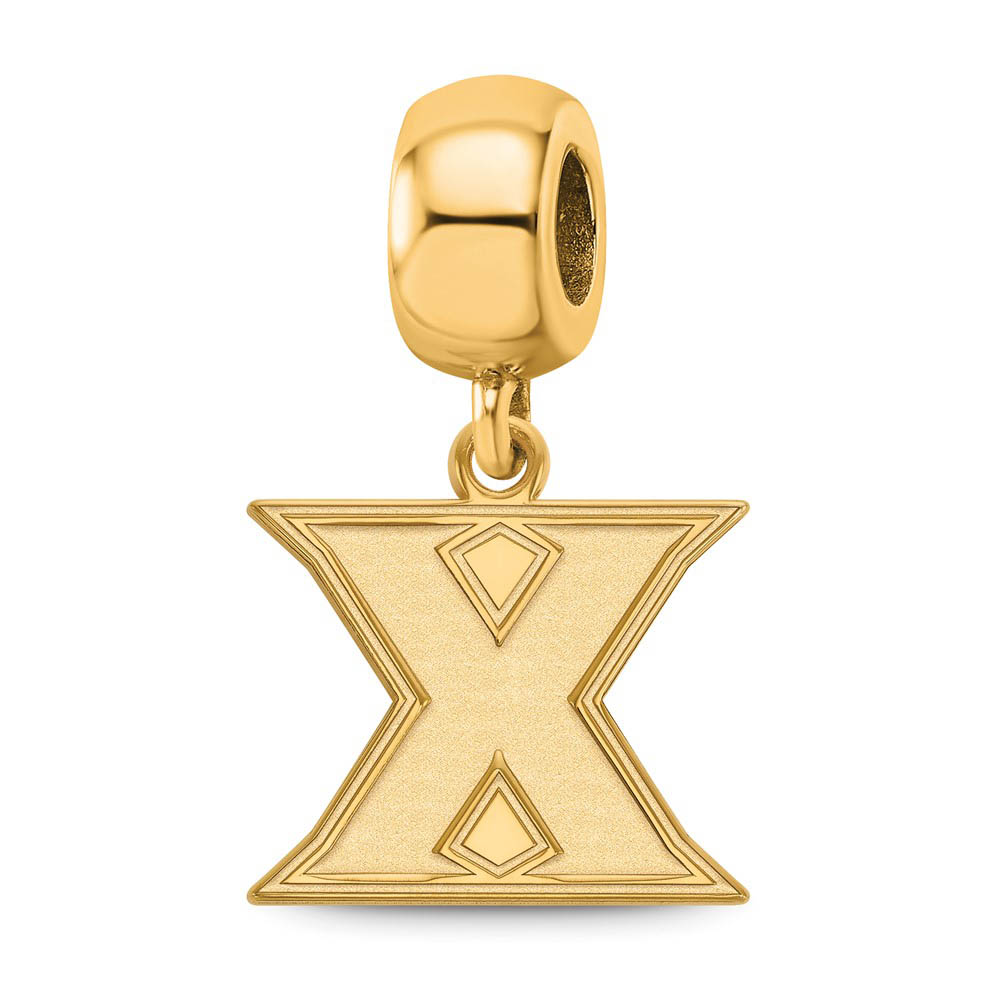 14k Gold Plated Silver Xavier University Dangle Bead Charm