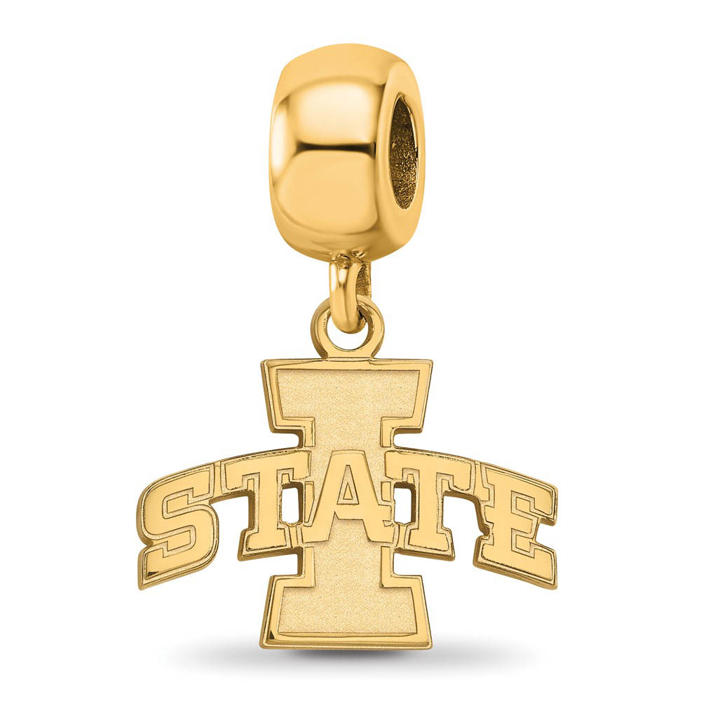 14k Gold Plated Silver Iowa State University Sm Dangle Bead Charm