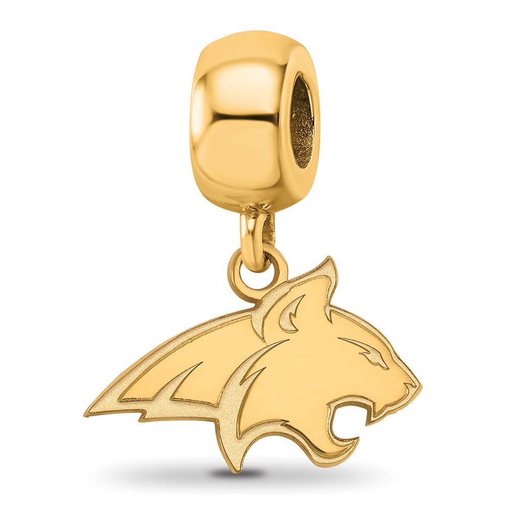 14k Gold Plated Silver Montana State Univ. Bobcat Sm Dangle Bead Charm