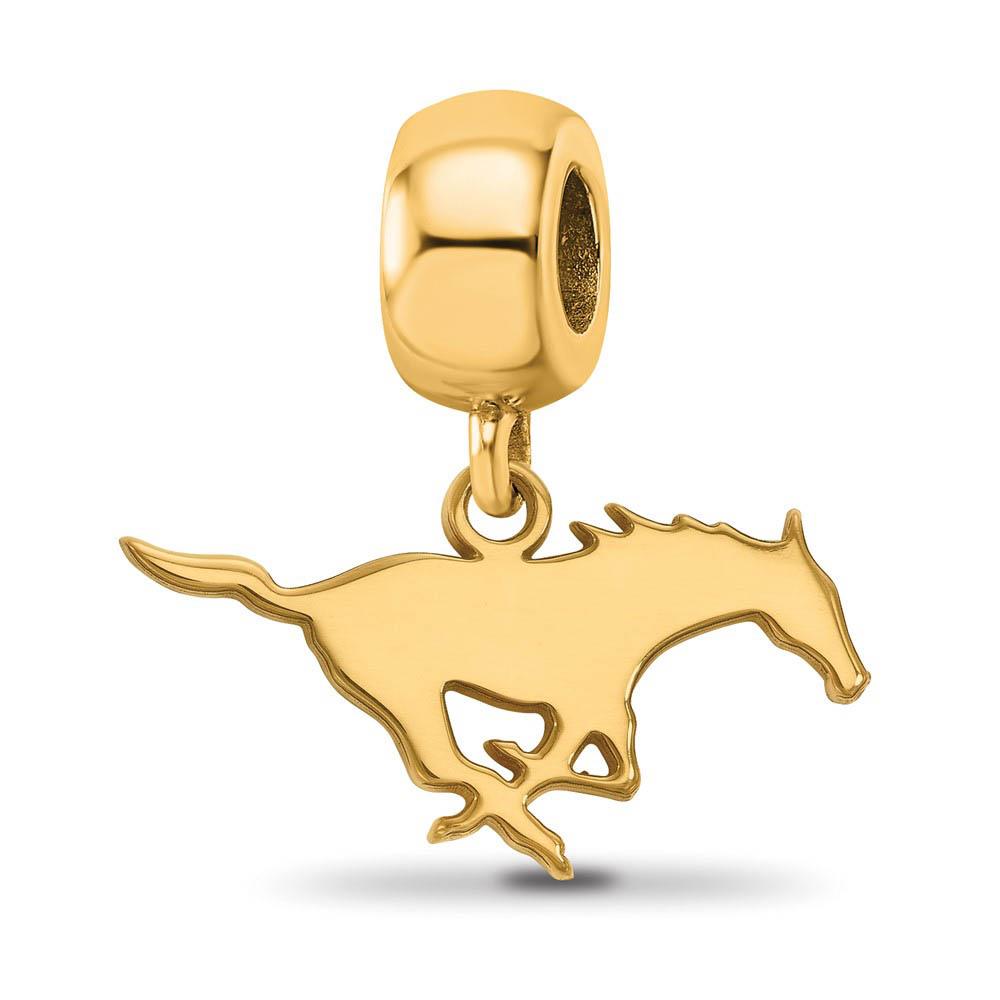 14k Gold Plated Silver Southern Methodist Univ. Sm Dangle Bead Charm