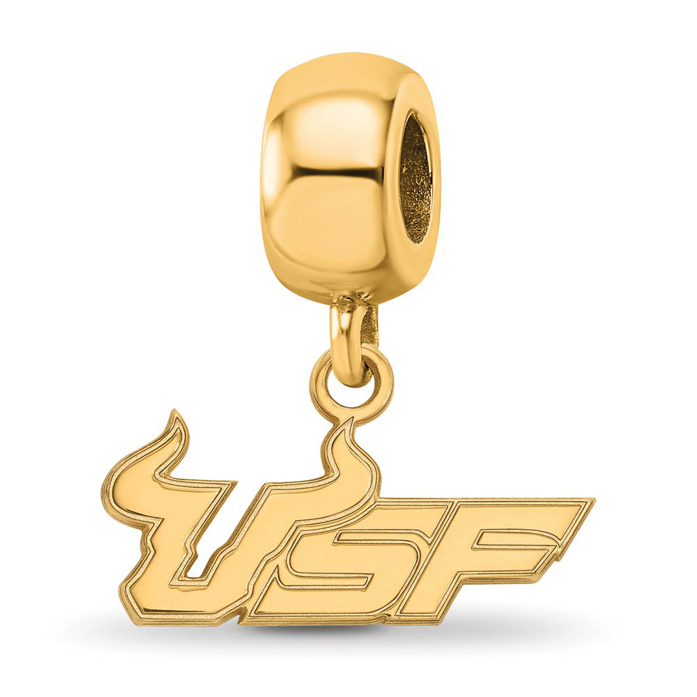 14k Gold Plate Silver University of South Florida Sm Dangle Bead Charm