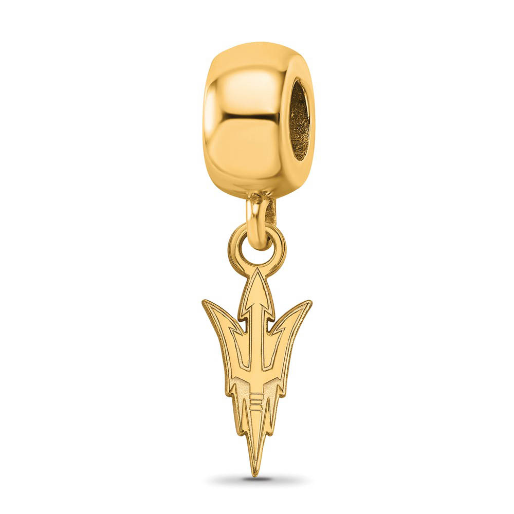 14k Gold Plated Silver Arizona State University Logo Dangle Bead Charm