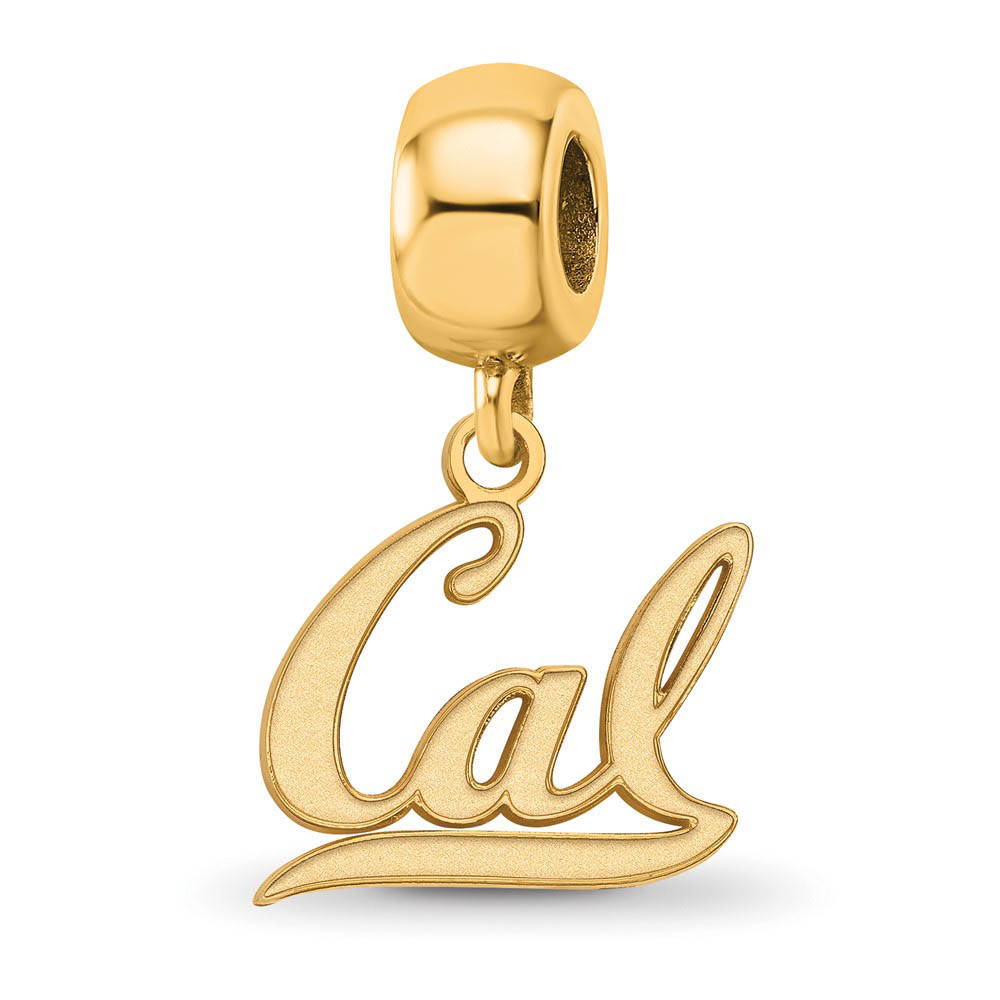 14k Gold Plated Silver U. of California Berkeley CAL Dangle Bead Charm