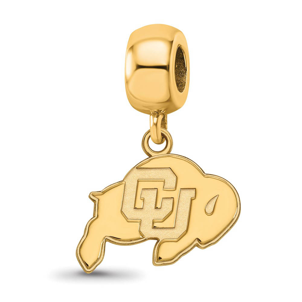 14k Gold Plate Silver University of Colorado Sm Dangle Bead Charm