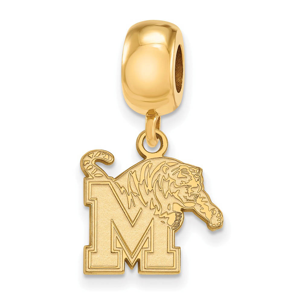 14k Gold Plated Silver University of Memphis Sm Dangle Bead Charm