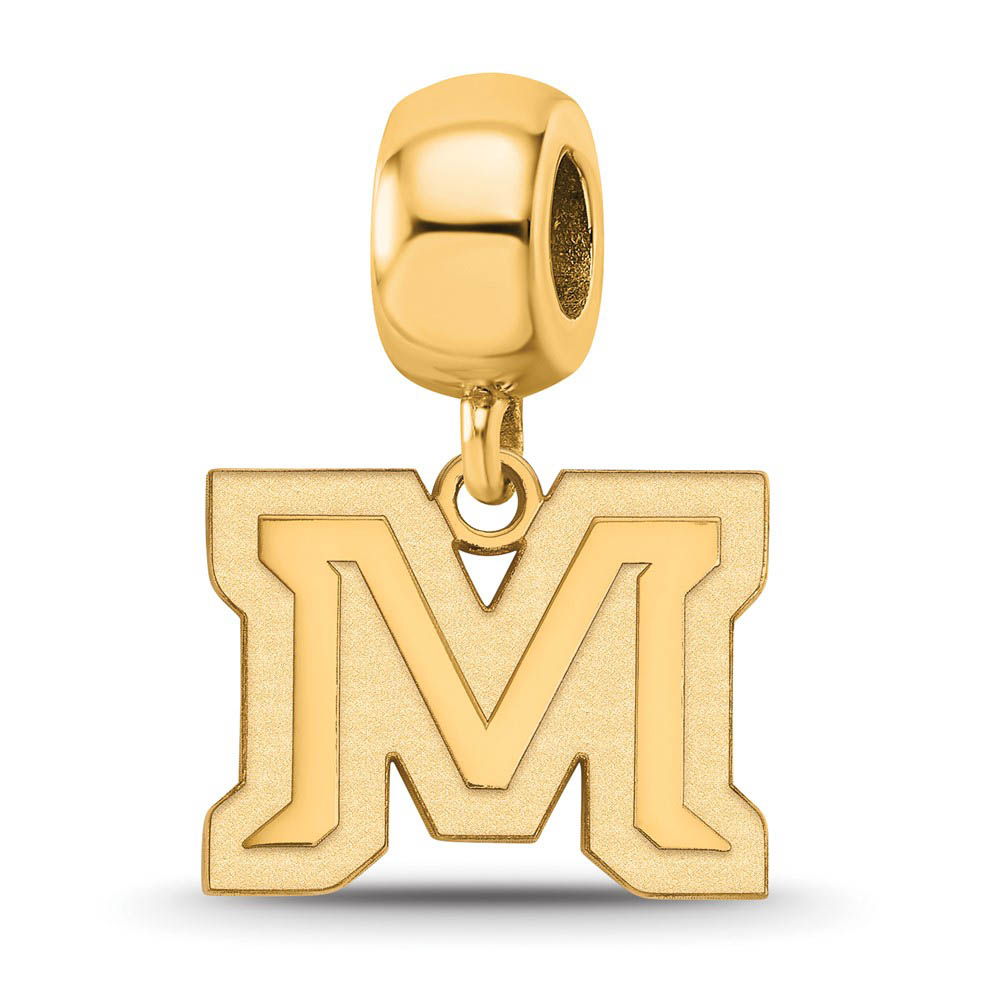 14k Gold Plated Silver Montana State University Sm Dangle Bead Charm