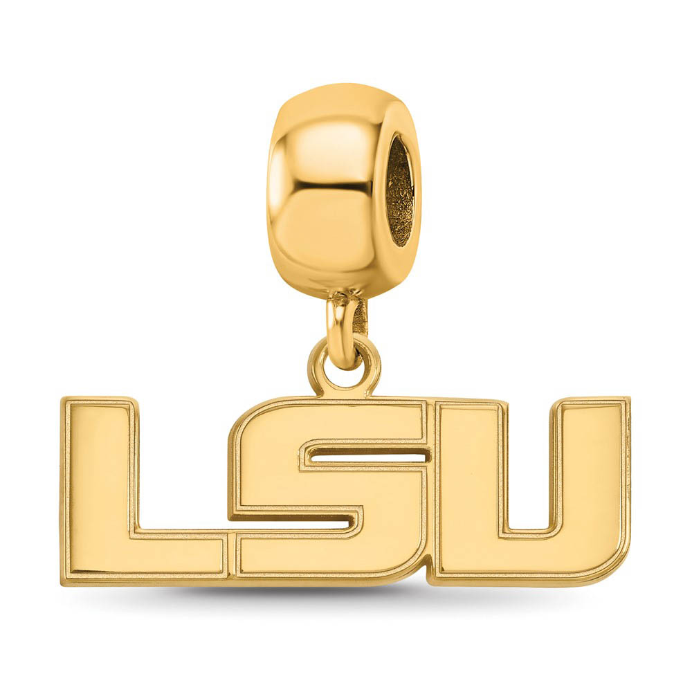14k Gold Plated Silver Louisiana State Univ. 'LSU' Dangle Bead Charm