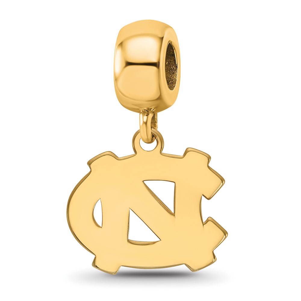 14k Gold Plated Silver Univ. of North Carolina Sm Dangle Bead Charm