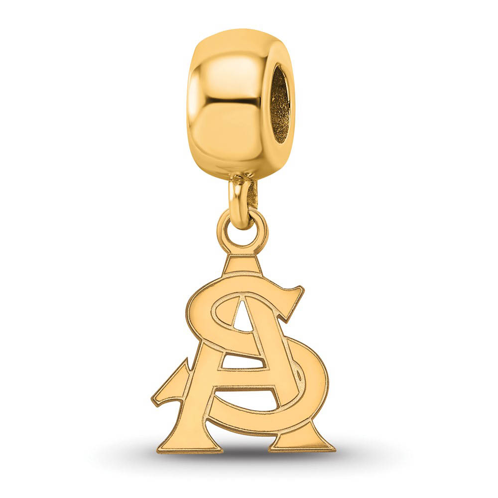 14k Gold Plated Silver Arizona State University Sm Dangle Bead Charm