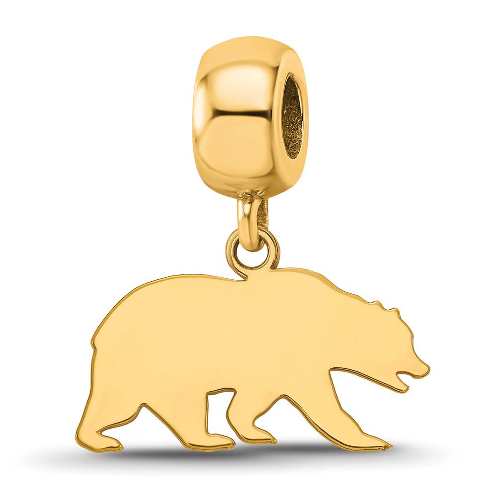 14k Gold Plated Silver U of California Berkeley Sm Dangle Bead Charm