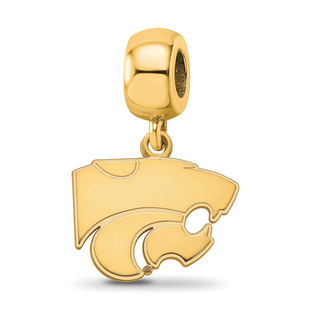 14k Gold Plated Silver Kansas State University Sm Dangle Bead Charm