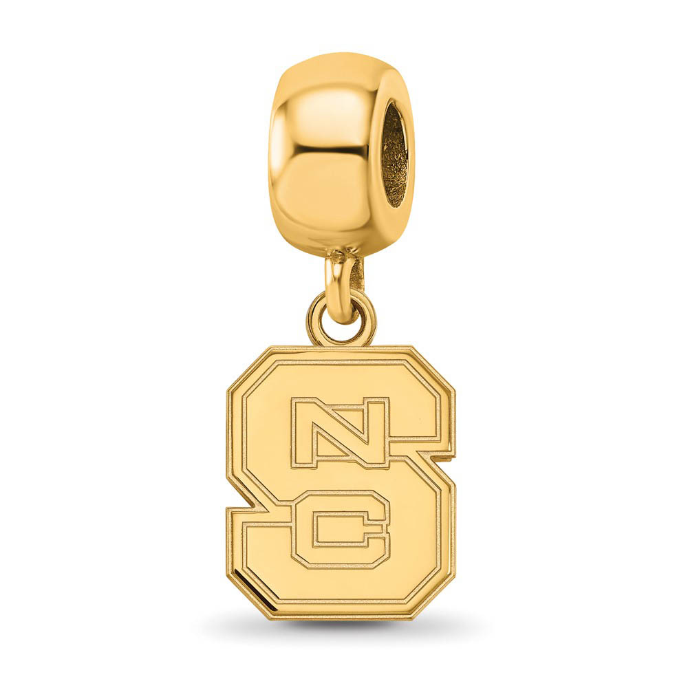 14k Gold Plated Silver North Carolina State Univ. 'NCS' Bead Charm