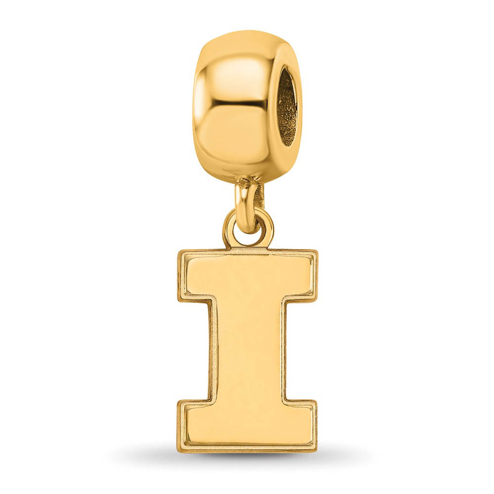14k Gold Plated Silver University of Illinois Sm Dangle Bead Charm