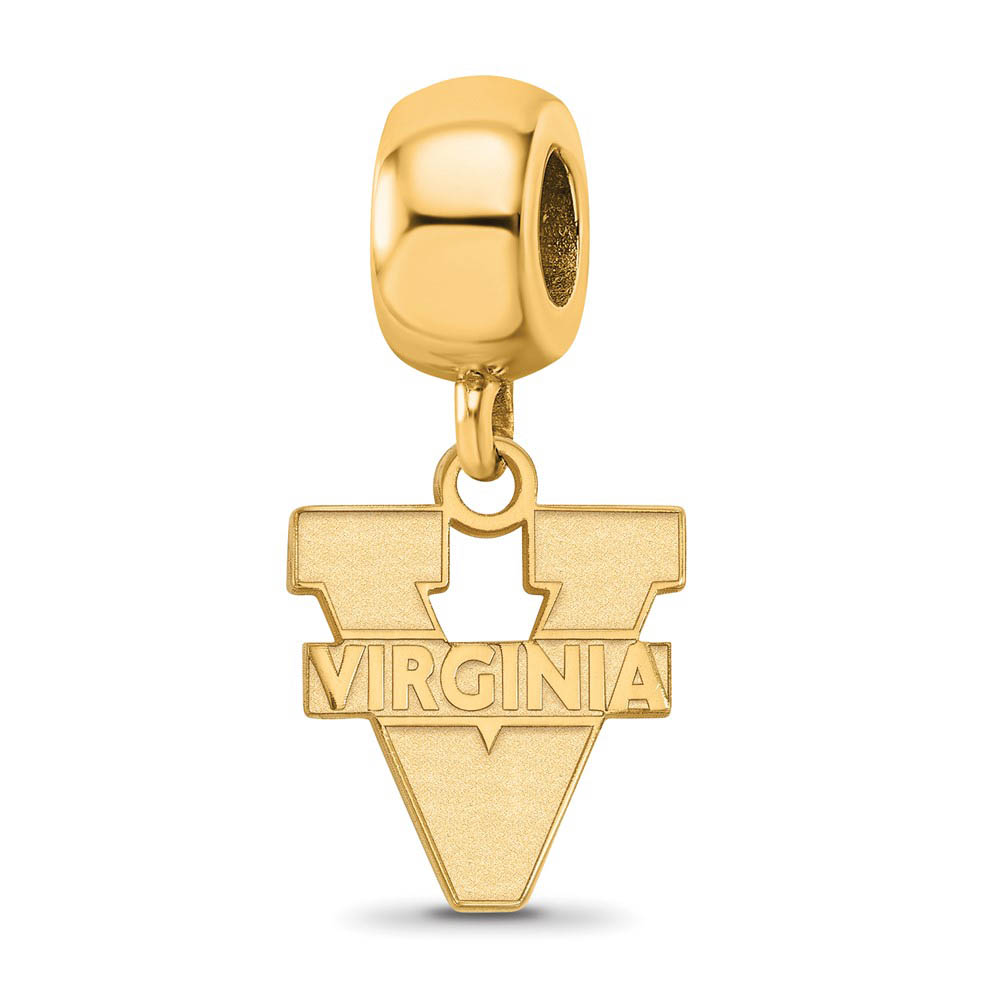 14k Gold Plated Silver Univ. of Virginia 'V' Dangle Bead Charm