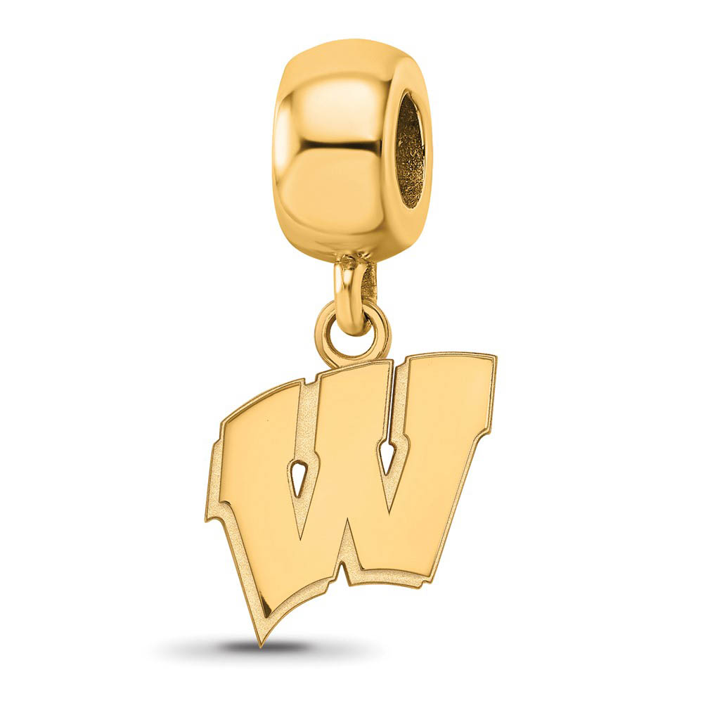 14k Gold Plated Silver University of Wisconsin Sm Dangle Bead Charm