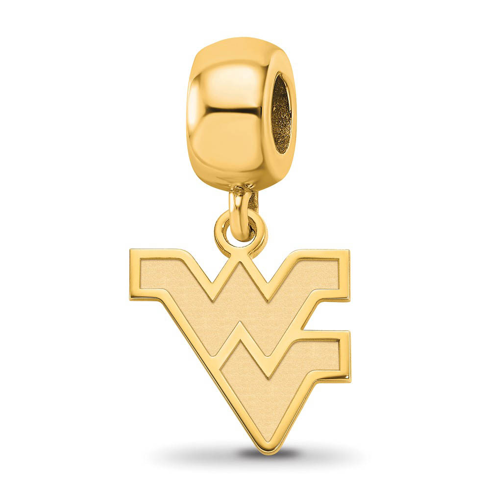 14k Gold Plated Silver West Virginia Univ. 'WV' Sm Dangle Bead Charm