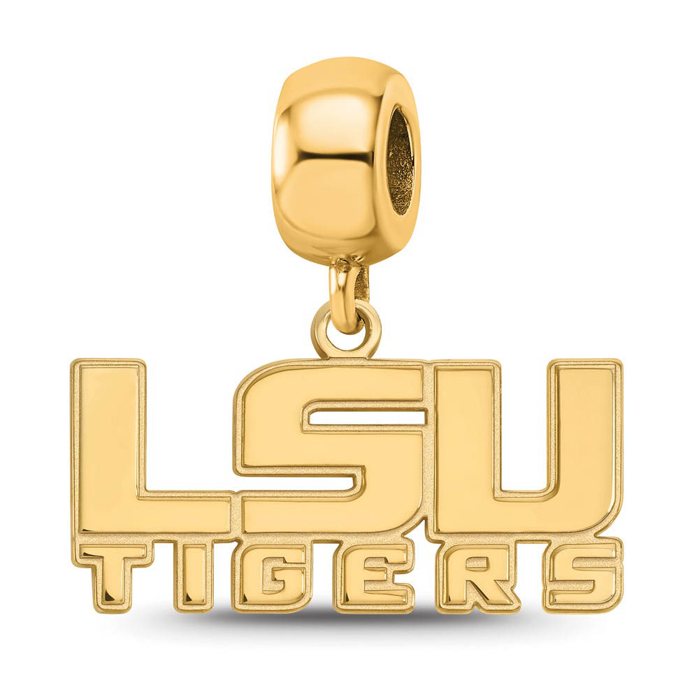 14k Gold Plated Silver Louisiana State University Sm Dangle Bead Charm