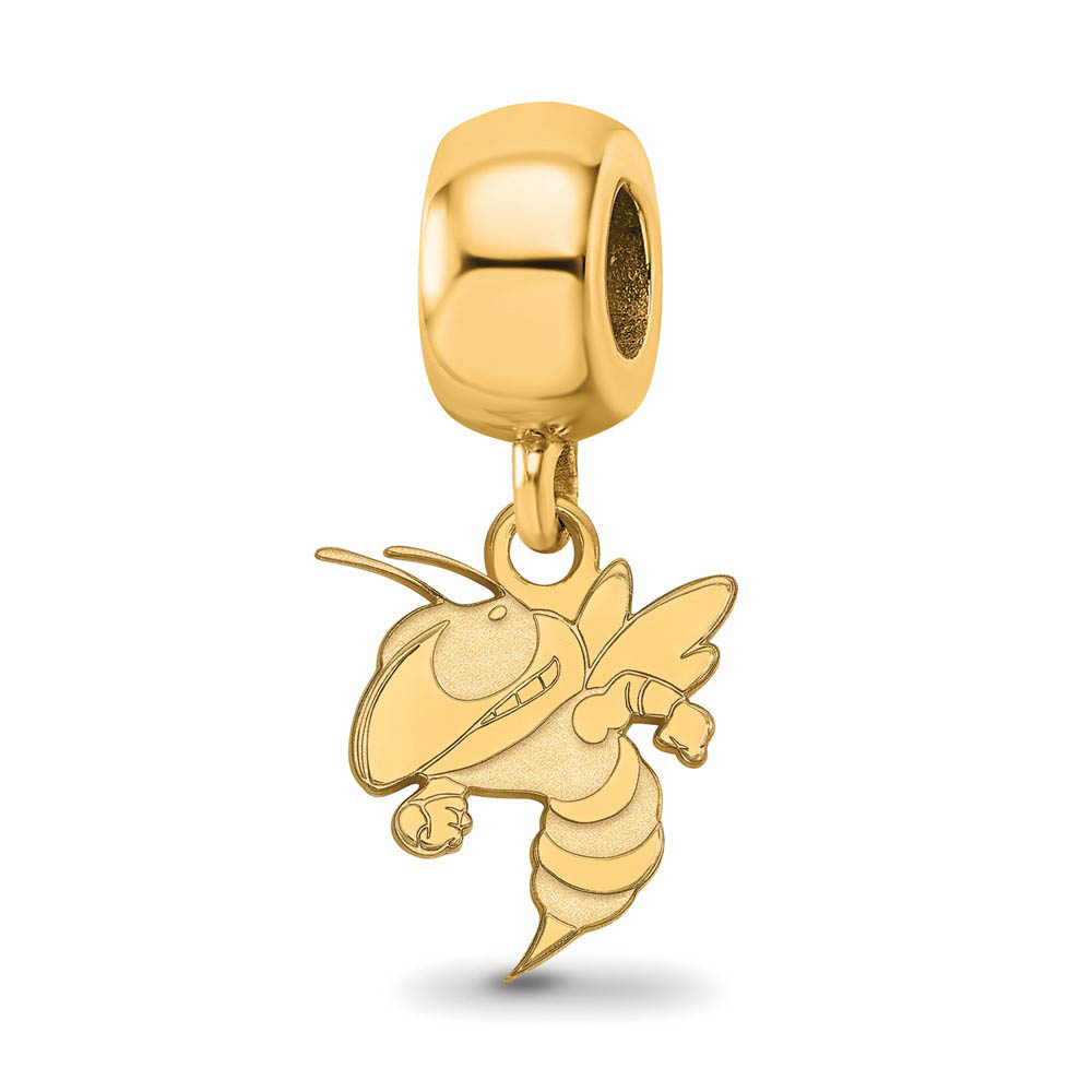 14k Gold Plated Silver Georgia institute of Tech Sm Dangle Bead Charm