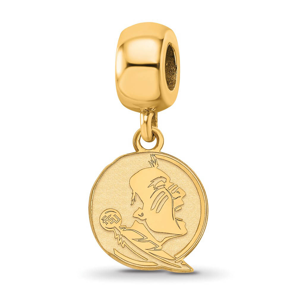 14k Gold Plated Silver Florida State University Sm Dangle Bead Charm