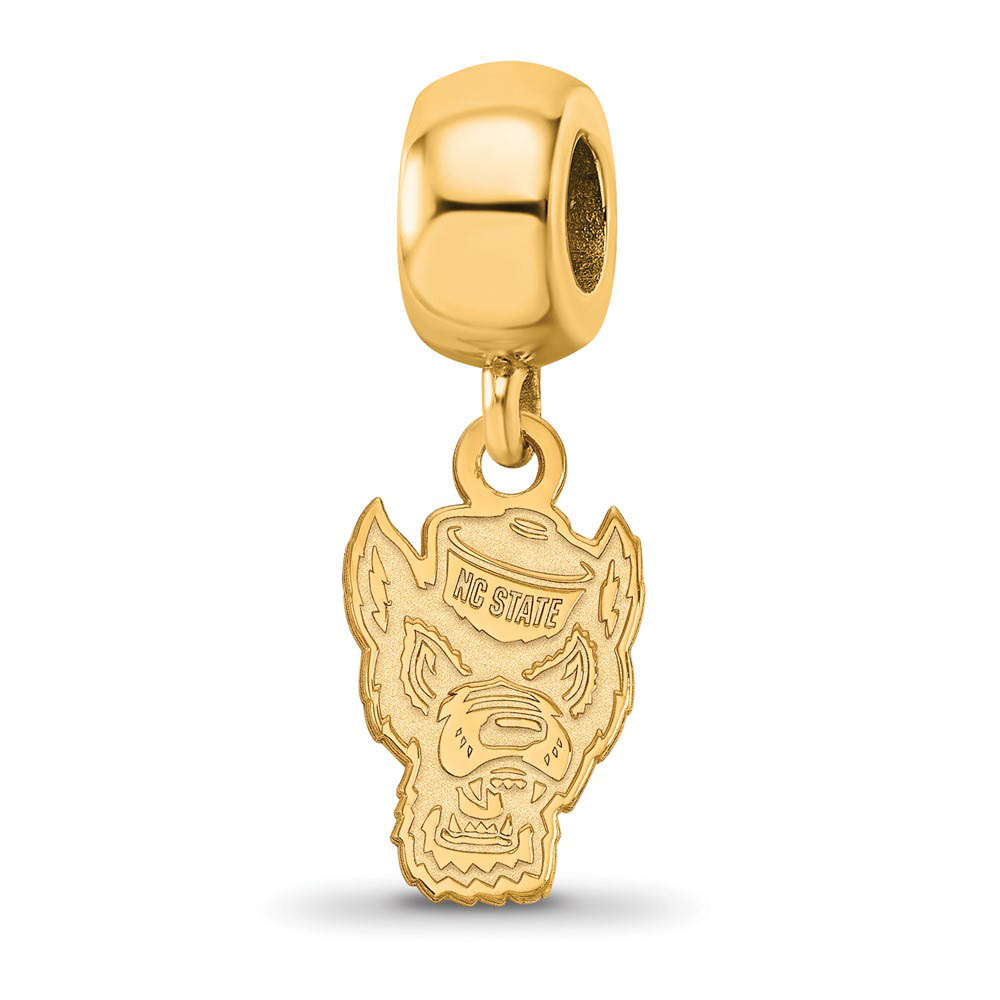 14k Gold Plated Silver North Carolina State Univ. Sm Dangle Bead Charm
