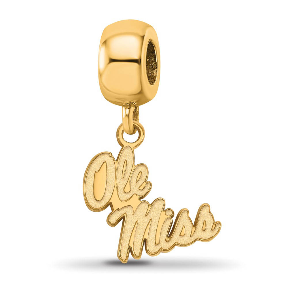 14k Gold Plated Silver University of Mississippi Sm Dangle Bead Charm