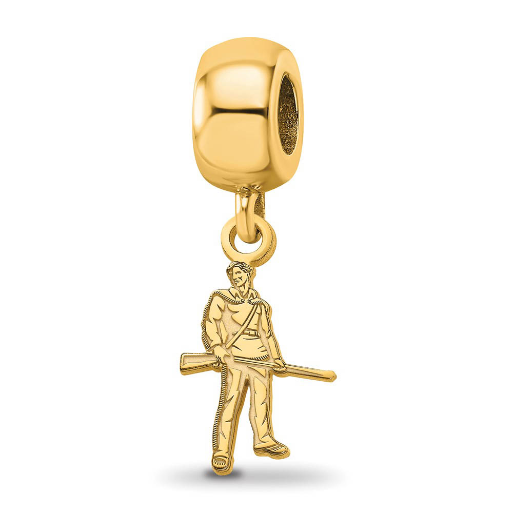 14k Gold Plated Silver West Virginia University Sm Dangle Bead Charm