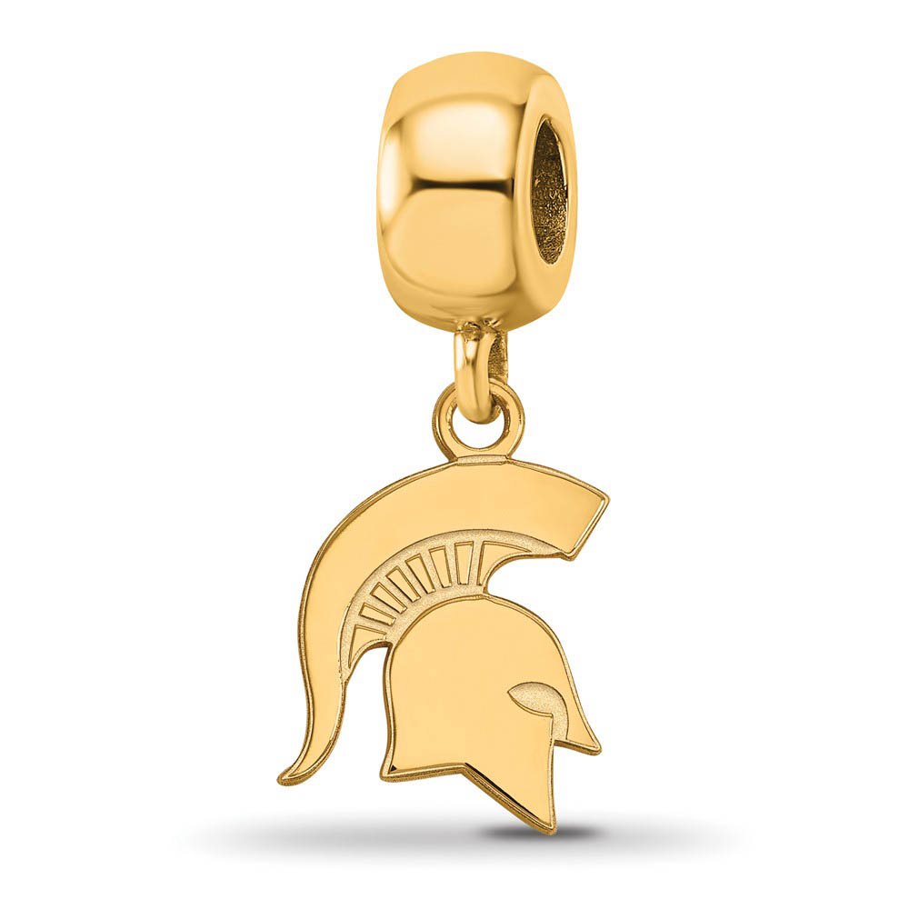 14k Gold Plated Silver Michigan State University Sm Dangle Bead Charm