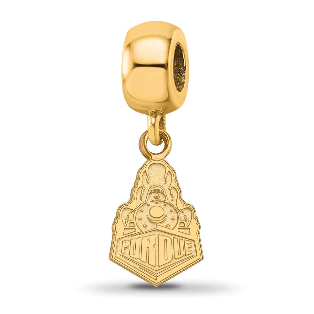 14k Gold Plated Silver Purdue Dangle Bead Charm