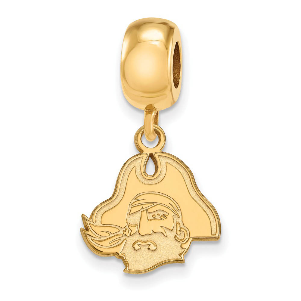 14k Gold Plated Silver East Carolina University Sm Dangle Bead Charm