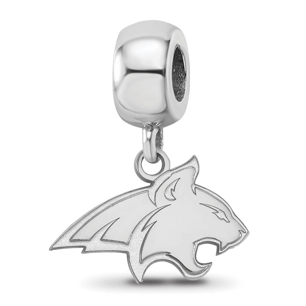 Sterling Silver Montana State Univ. Bobcat Dangle Bead Charm