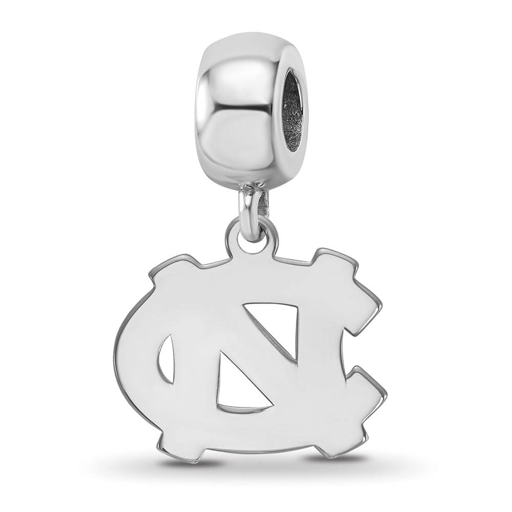 Sterling Silver Univ. of North Carolina 'NC' Dangle Bead Charm