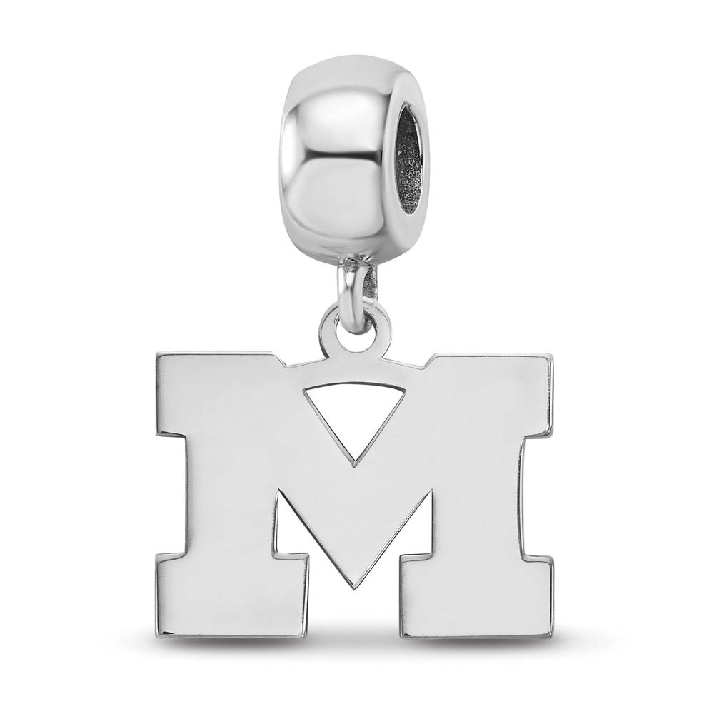 Sterling Silver Michigan (Univ of) Dangle Bead Charm