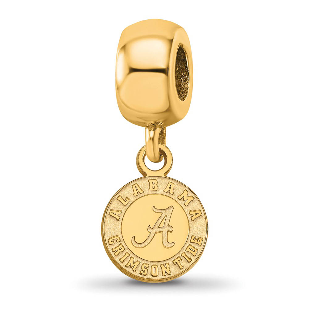 14k Gold Plated Silver University of Alabama Dangle Bead Charm