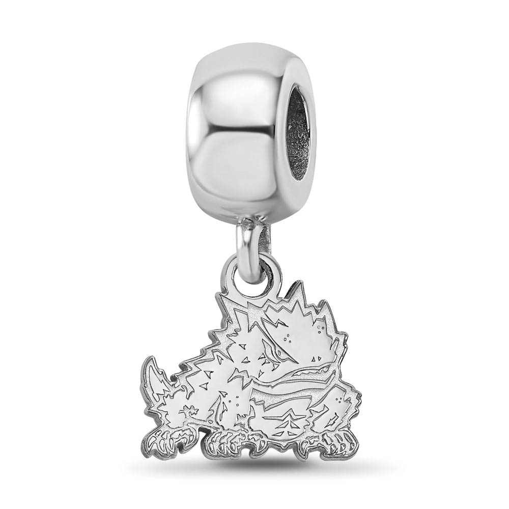 Sterling Silver Texas Christian University Dangle Bead Charm